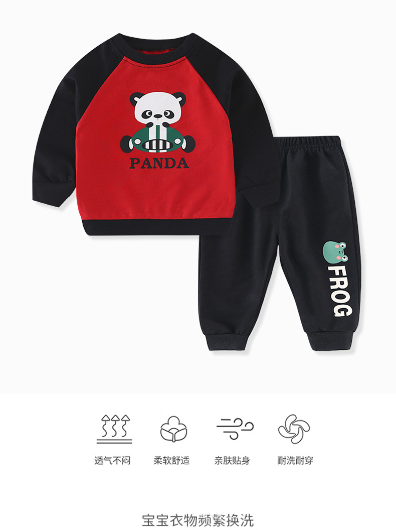 Children's Sweatshirt Suit Spring and Autumn Korean Style Fashionable Long Sleeve Sports Pants Boys' Girls Outer Wear Baby Clothes Two-Piece Suit