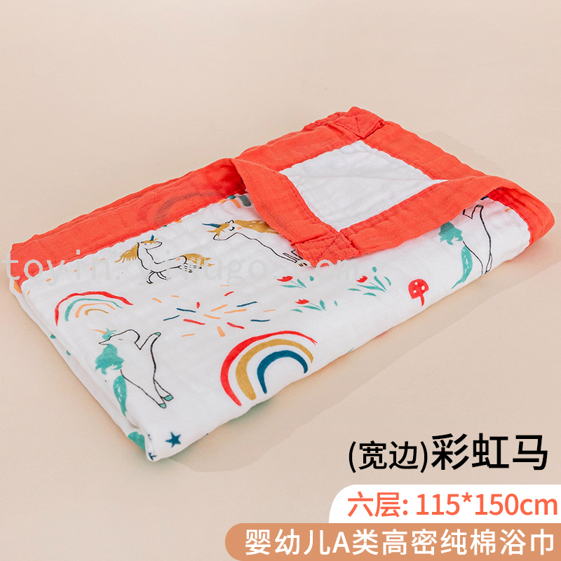 Six Layers Baby's Bath Towel Pure Cotton Gauze Super Soft Absorbent Newborn Blanket Quilt Children Towel Quilt 115*150