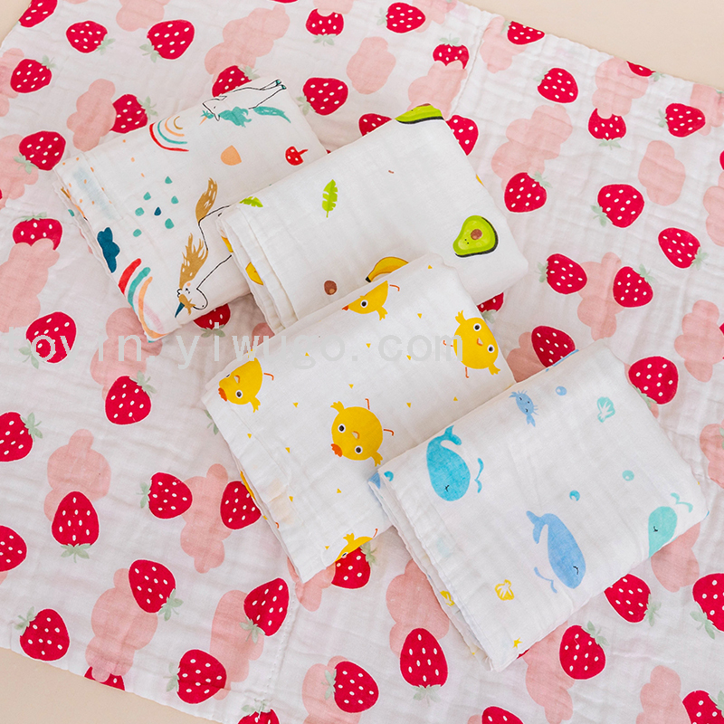 Six Layers Baby's Bath Towel Pure Cotton Gauze Super Soft Absorbent Newborn Blanket Quilt Children Towel Quilt 115*150
