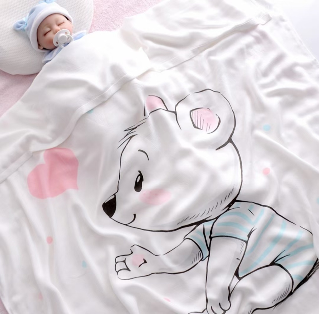 Yiwu Good Goods Ice Silk Blanket Bamboo Fiber Baby Blanket Children Towel Quilt Airable Cover Baby Swaddling Quilt Bath Towel