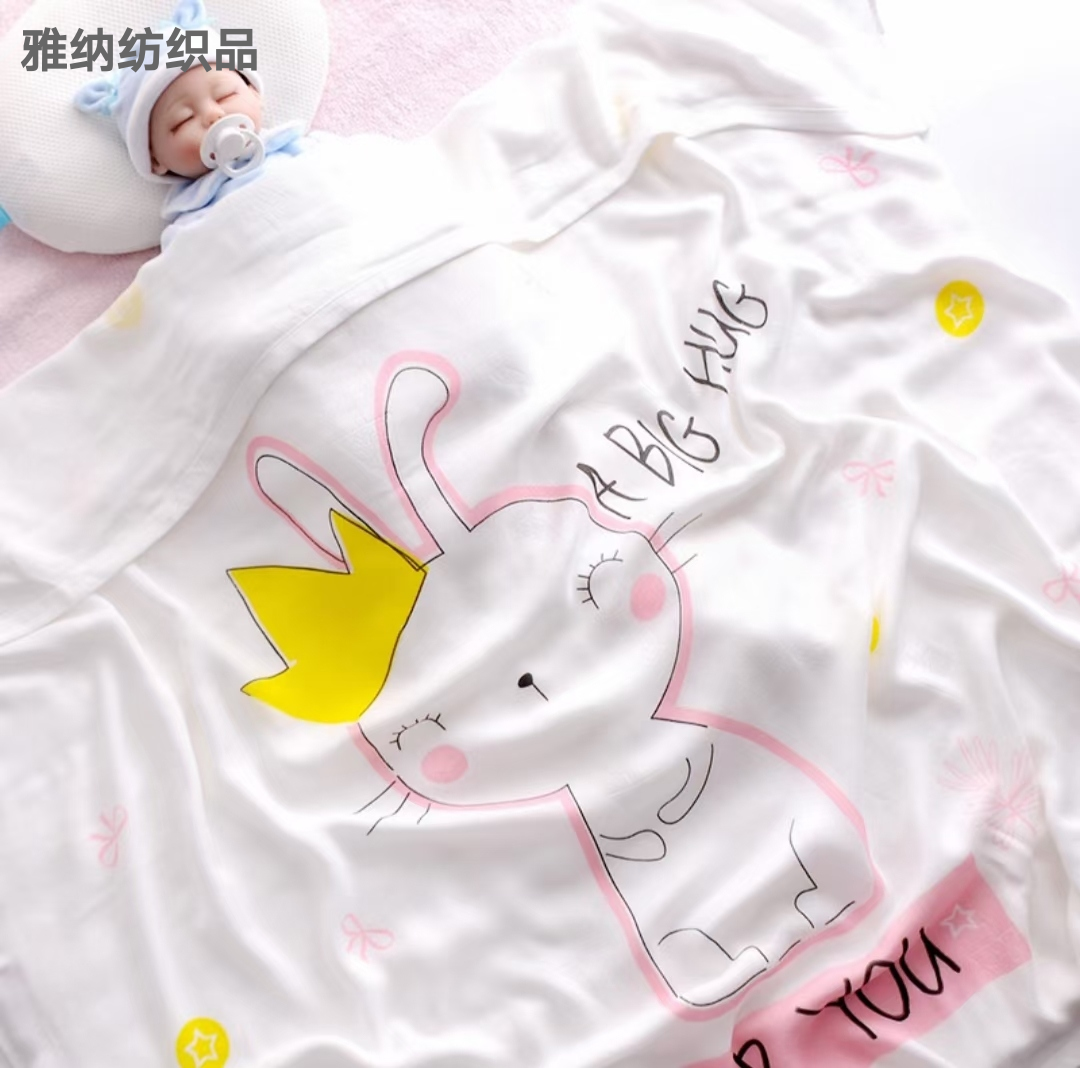 Yiwu Good Goods Ice Silk Blanket Bamboo Fiber Baby Blanket Children Towel Quilt Airable Cover Baby Swaddling Quilt Bath Towel