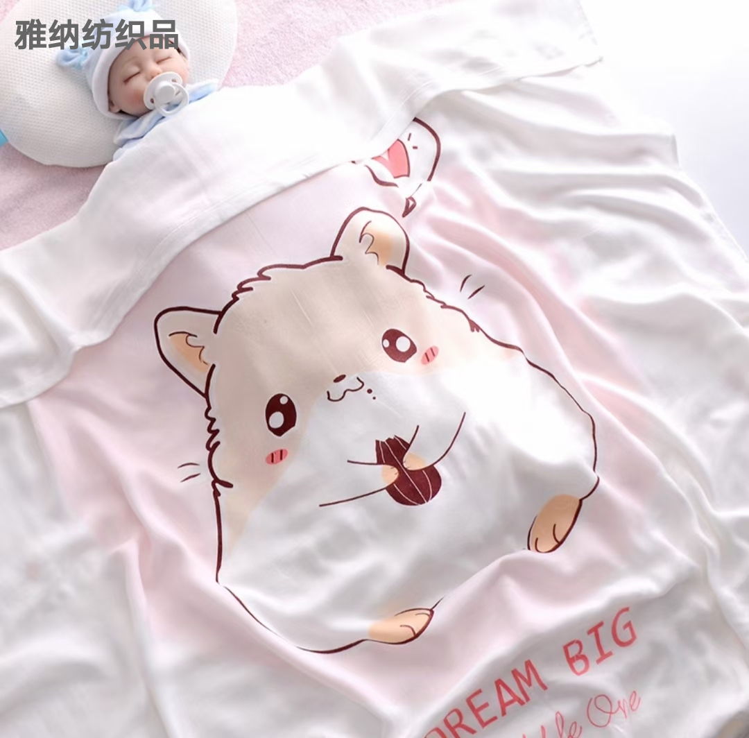 Yiwu Good Goods Ice Silk Blanket Bamboo Fiber Baby Blanket Children Towel Quilt Airable Cover Baby Swaddling Quilt Bath Towel