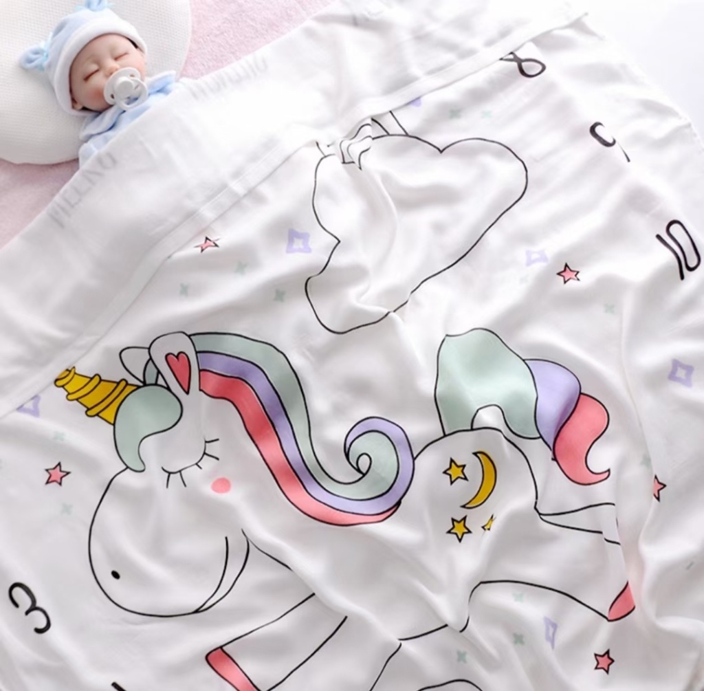Yiwu Good Goods Ice Silk Blanket Bamboo Fiber Baby Blanket Children Towel Quilt Airable Cover Baby Swaddling Quilt Bath Towel