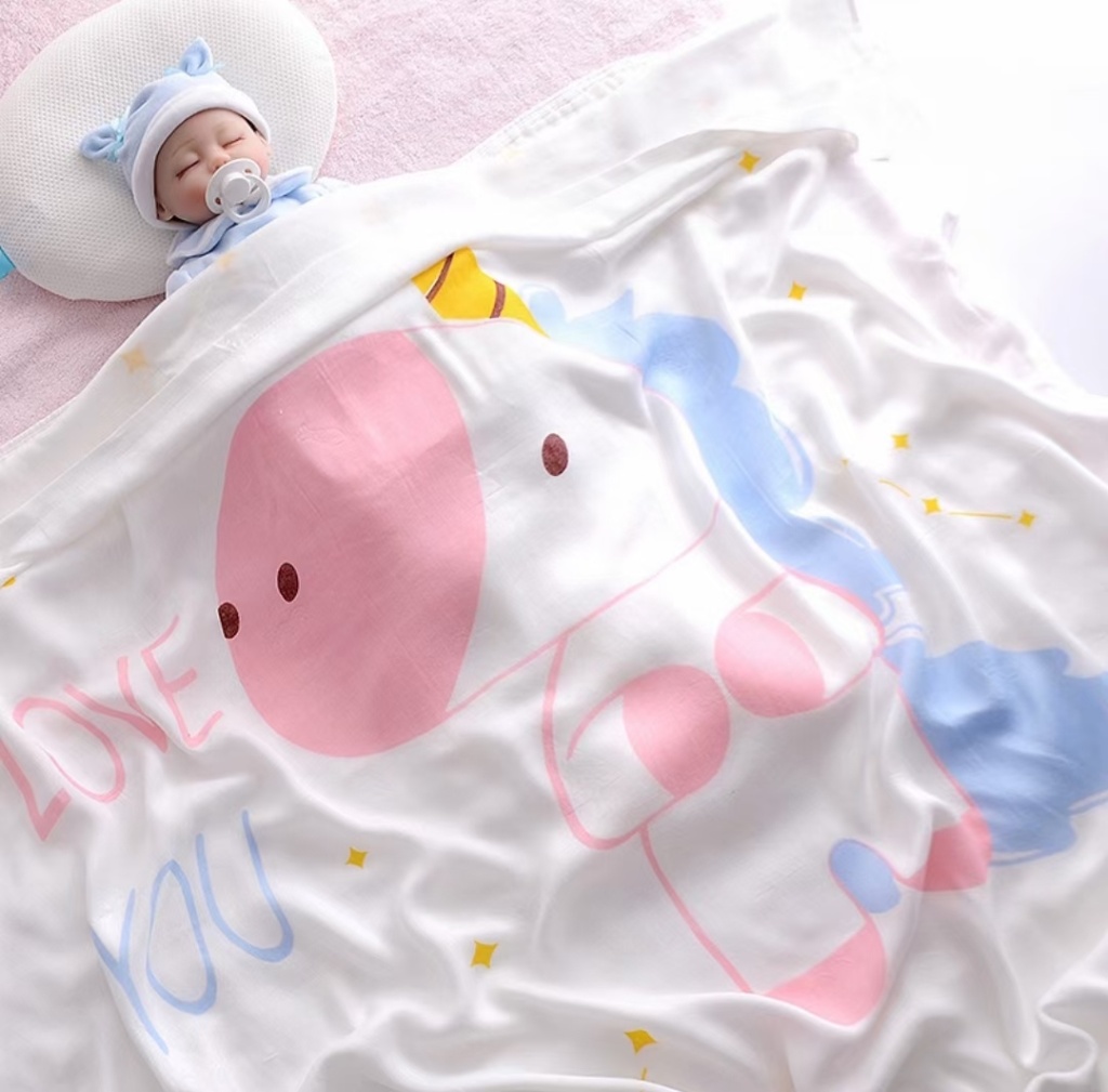Yiwu Good Goods Ice Silk Blanket Bamboo Fiber Baby Blanket Children Towel Quilt Airable Cover Baby Swaddling Quilt Bath Towel