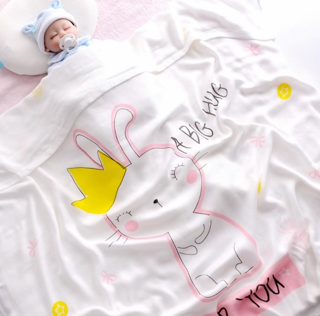 Yiwu Good Goods Ice Silk Blanket Bamboo Fiber Baby Blanket Children Towel Quilt Airable Cover Baby Swaddling Quilt Bath Towel