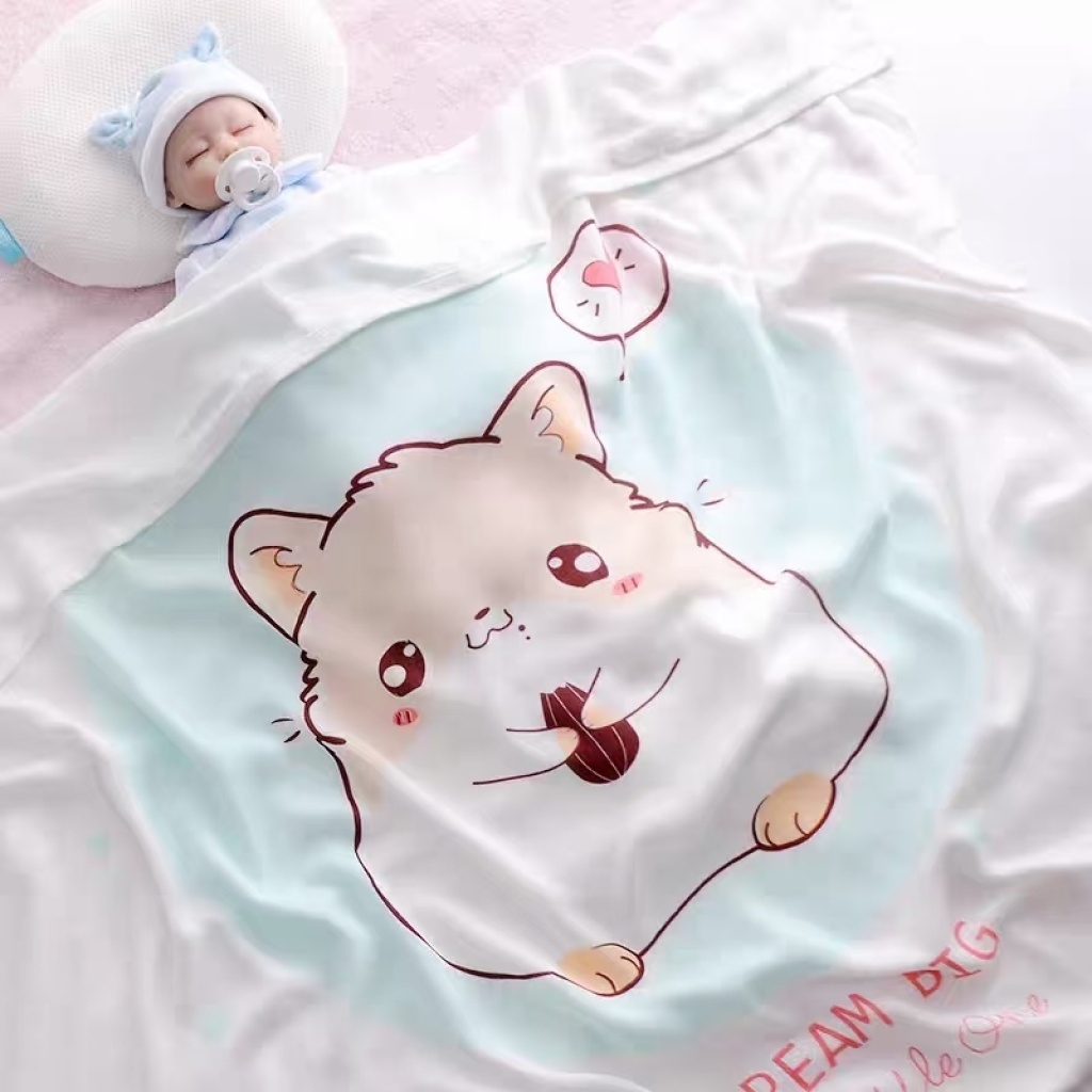 Yiwu Good Goods Ice Silk Blanket Bamboo Fiber Baby Blanket Children Towel Quilt Airable Cover Baby Swaddling Quilt Bath Towel