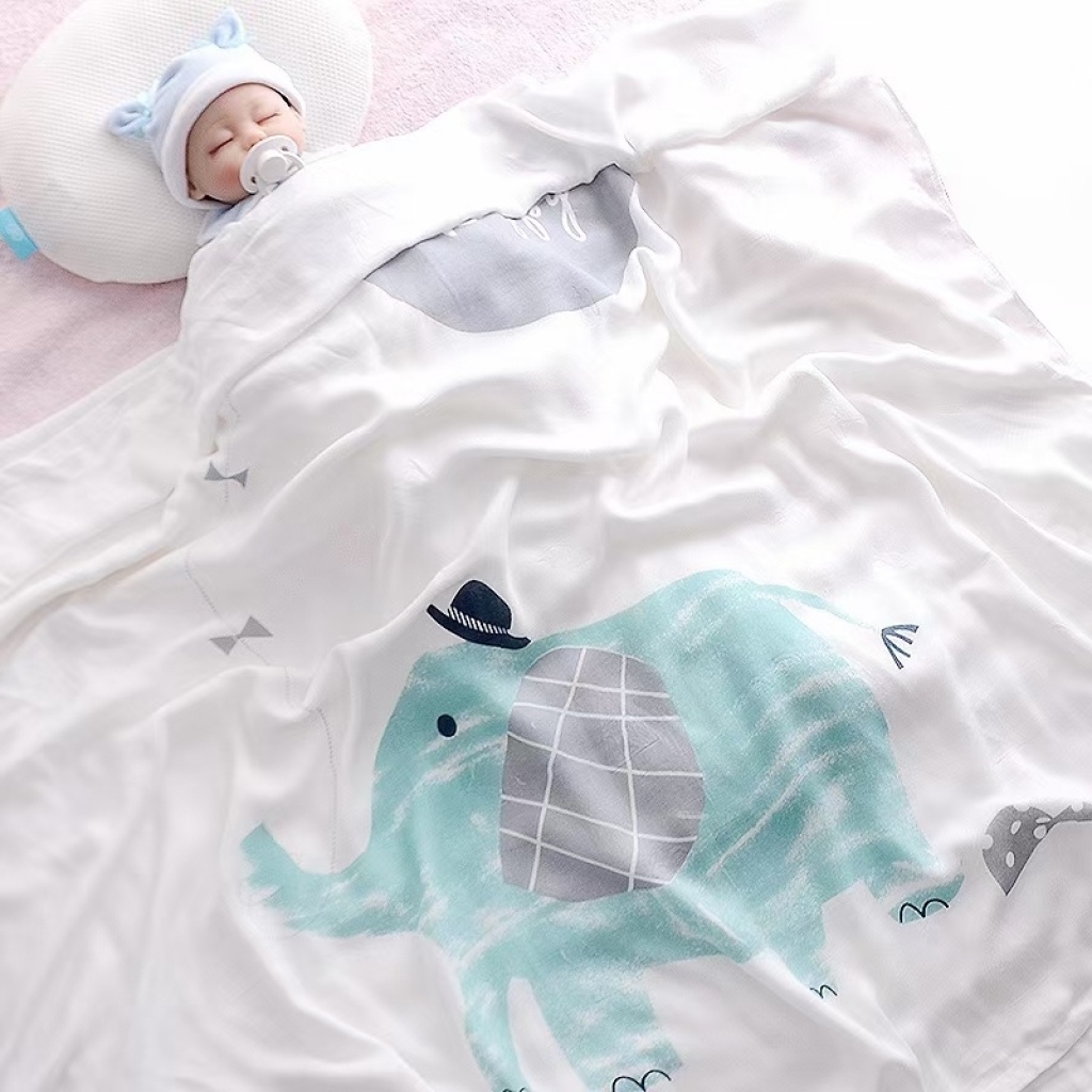 Yiwu Good Goods Ice Silk Blanket Bamboo Fiber Baby Blanket Children Towel Quilt Airable Cover Baby Swaddling Quilt Bath Towel