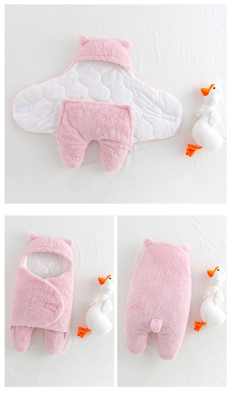 Baby Baby's Blanket Autumn and Winter Thick Lambskin Package Quilt Newborn Baby Anti-Shock Swaddling Baby Newborn Blanket Mother and Child