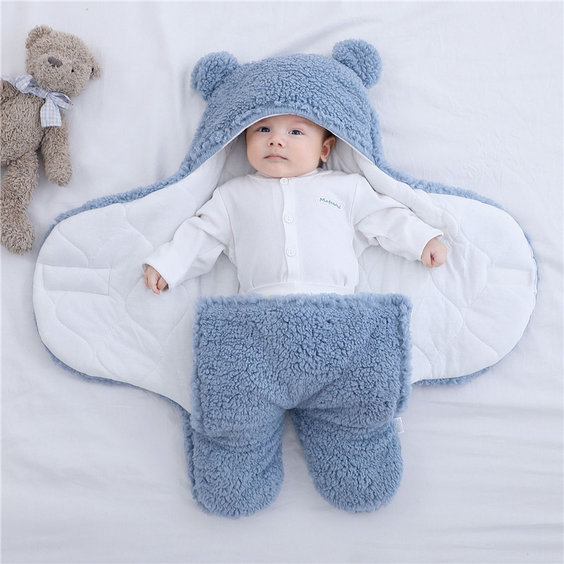 Autumn and Winter Newborn Baby Thickened Quilt Newborn Baby Anti-Startle Anti-Kick Sleeping Bag Baby&#039;s    Baby Blanket