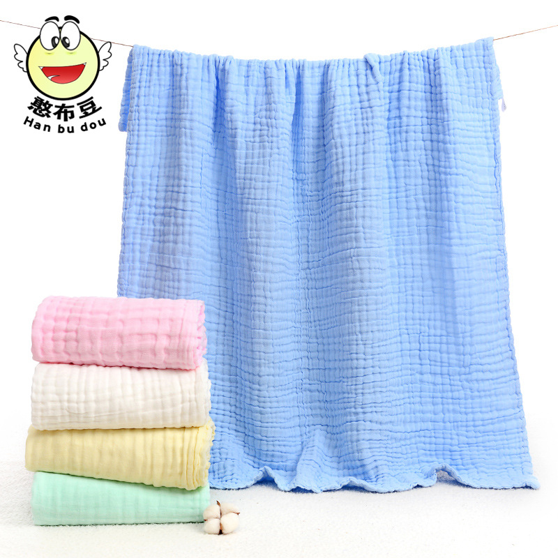 Whole Plain Pleated SixLayer Washed Gauze Children&#039;s Duvet Soft Baby&#039;s Bath Towel Baby Child Cover Quilt Towel Blanket