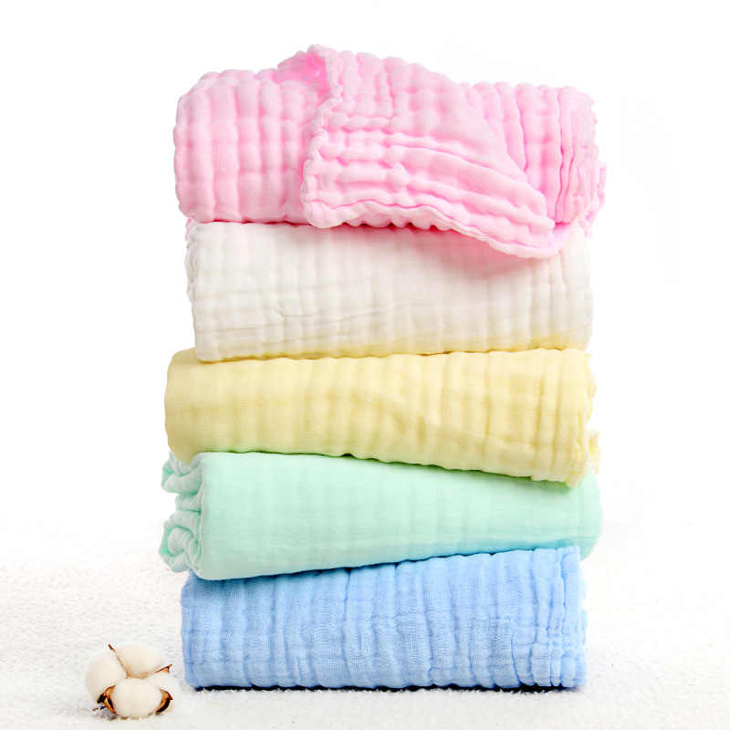 Whole Plain Pleated SixLayer Washed Gauze Children&#039;s Duvet Soft Baby&#039;s Bath Towel Baby Child Cover Quilt Towel Blanket