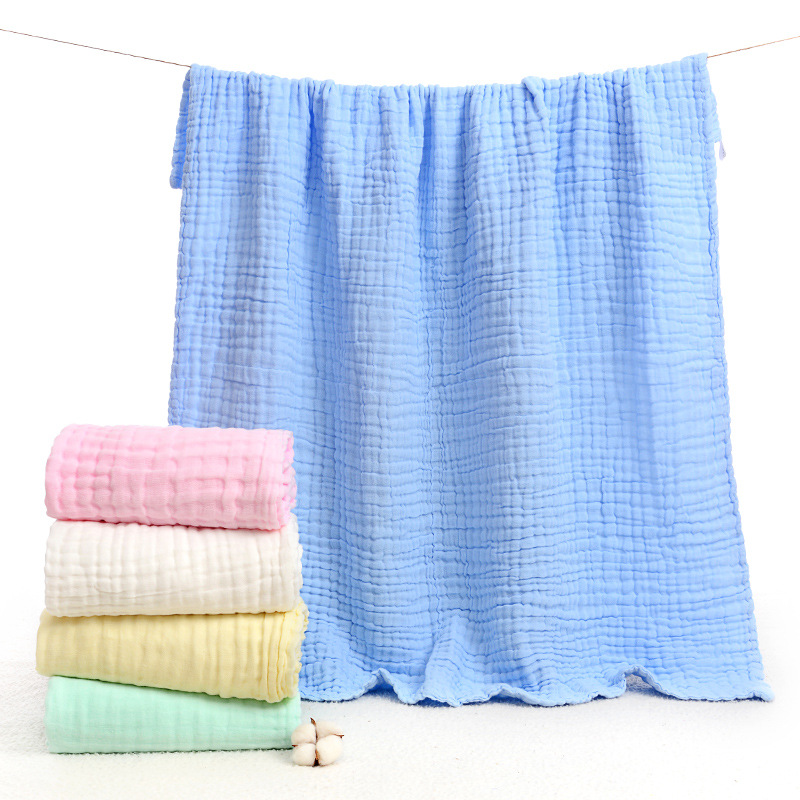 Whole Plain Pleated SixLayer Washed Gauze Children's Duvet Soft Baby's Bath Towel Baby Child Cover Quilt Towel Blanket
