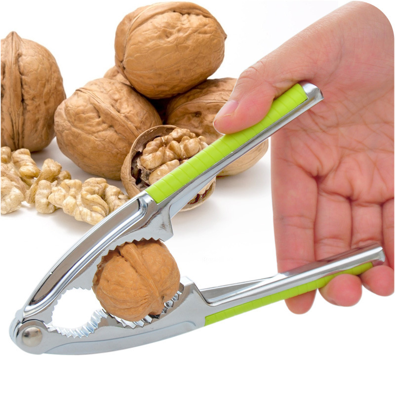 Walnut Cracker Walnut Holder Multi-Functional Nut Clip Peeling Siberian Hazelnut Pine Nuts Walnut Pliers Wholesale Green Handle