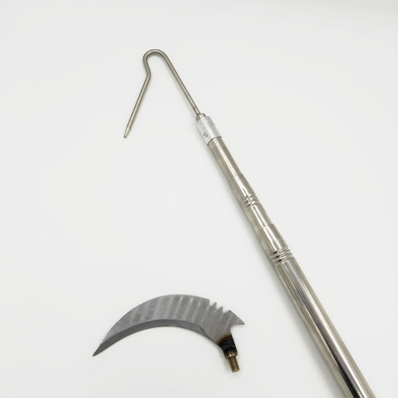 Toona Sinensis Picking Rod High-Altitude Fruit Picking Rod Telescopic Stainless Steel Landing Net Water Grass Cutting Knife Fishing Betel Nuts Rod Betel Nut Knife