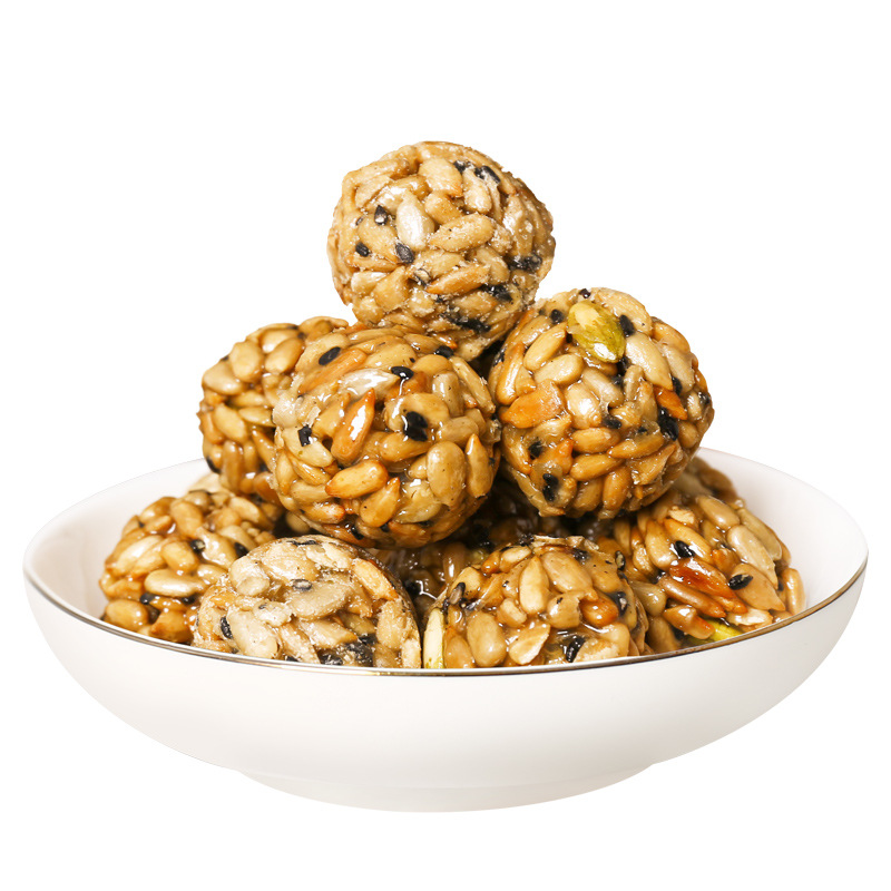 Hand-Made Nut Balls Full Box Small Package Sunflower Kernels Cushaw Seed Black Sesame Nuts New Year Mixed Fruit Ball Nutrition
