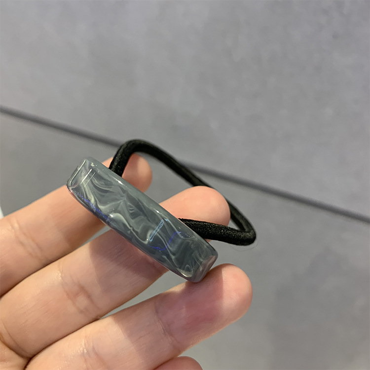 Korean Imported French Style Semicircle Elegant Ponytail Resin Hair Band Ins Cold Style Simple Temperament Head Rope Rubber Band