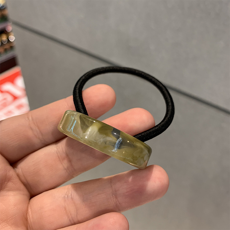 Korean Imported French Style Semicircle Elegant Ponytail Resin Hair Band Ins Cold Style Simple Temperament Head Rope Rubber Band