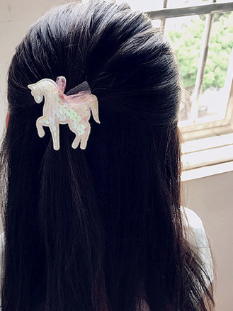 New South Korea Imported Children's Hair Accessories Glitter Unicorn Cartoon Pony Girl's Rubber Band Hair Rope Hair Ring Hair Rope