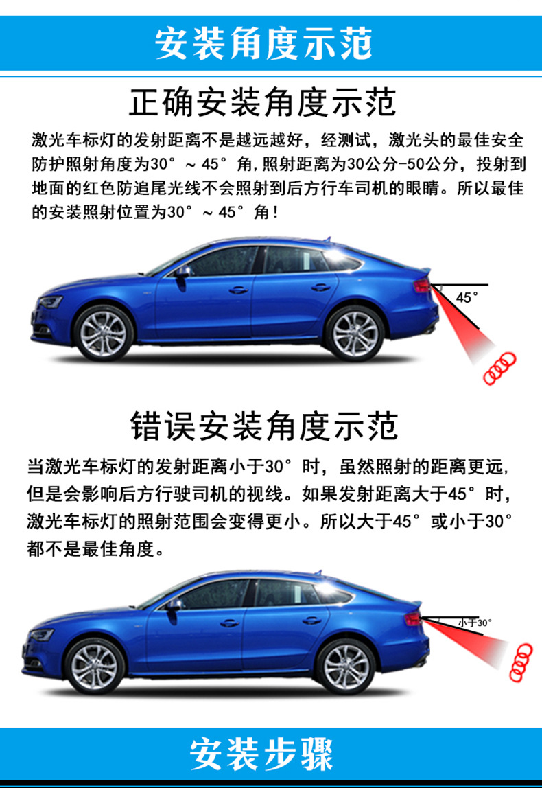 Car Motorcycle Laser Fog Light Anti-Collision with Pattern Ornamental Festoon Lamp Rear Fog Light Modification Accessories Warning Light