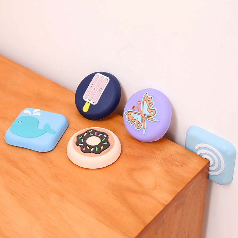 Door Handle Crash Pad Behind The Door Silicone Mute Anti-Door Collision Door Stop Thickened Refrigerator Collision Sticker Behind The Door Crashproof Pad