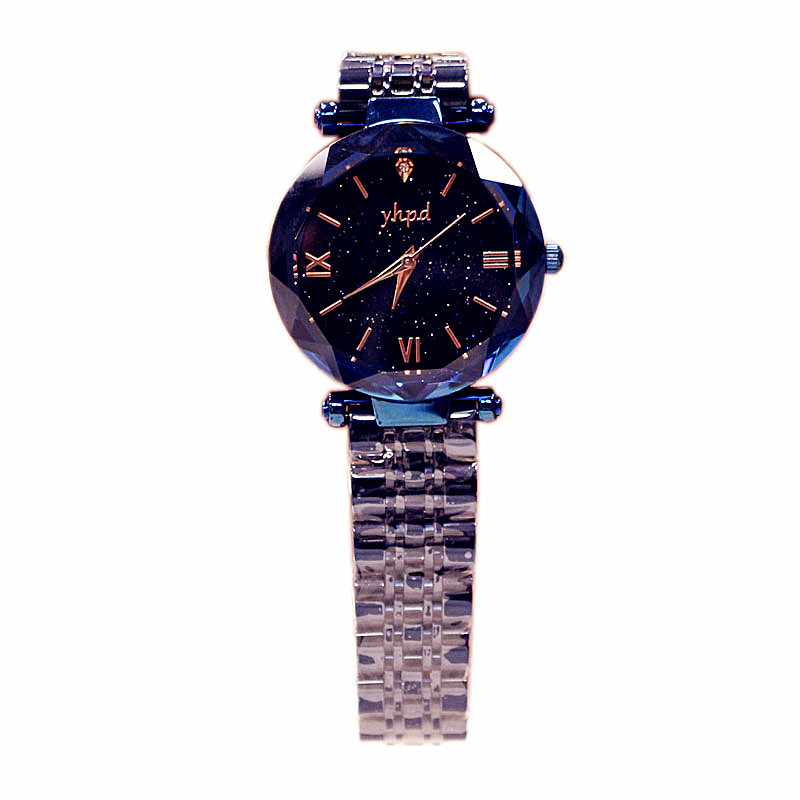 Retro Korean Type High-Profile Figure 2019 Counter Genuine Starry Sky Dial Rome Imported Movement Quartz Waterproof Bracelet Watch