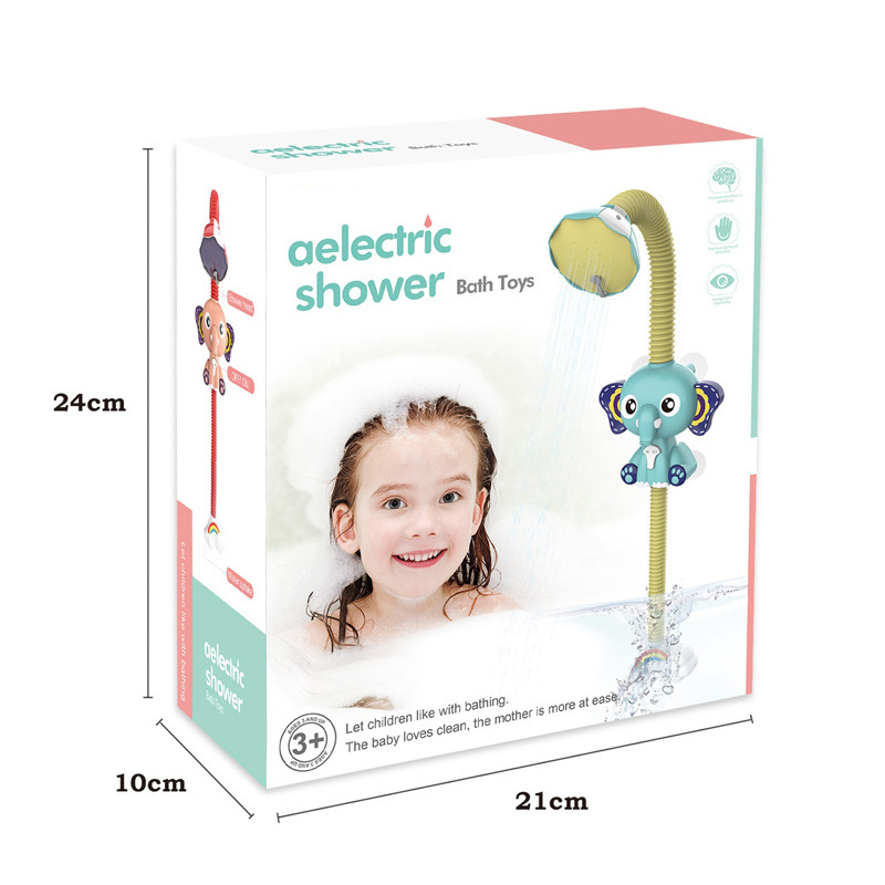 Cross-Border Elephant Electric Shower Head Small Elephant Shampoo Shower Kids Swimming Play Baby Bath Bathroom Toy TikTok