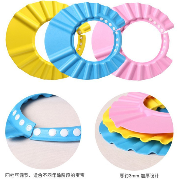 Baby Shampoo Cap Adjustable Ear Protection Shampoo Cap Cartoon Little Child Toddler Shower Cap for Babies and Children Waterproof Bath