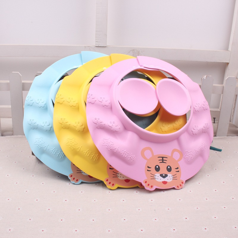 Xiao Boshen Adjustable Thickened Earflaps Baby Shampoo Cap Children&#039;s Bathing Shower Cap Baby Shampoo Cap Baby Bath Supplies