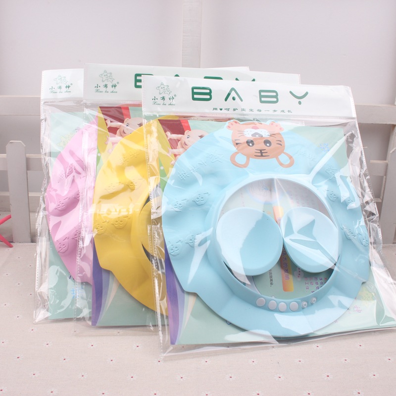 Xiao Boshen Adjustable Thickened Earflaps Baby Shampoo Cap Children's Bathing Shower Cap Baby Shampoo Cap Baby Bath Supplies