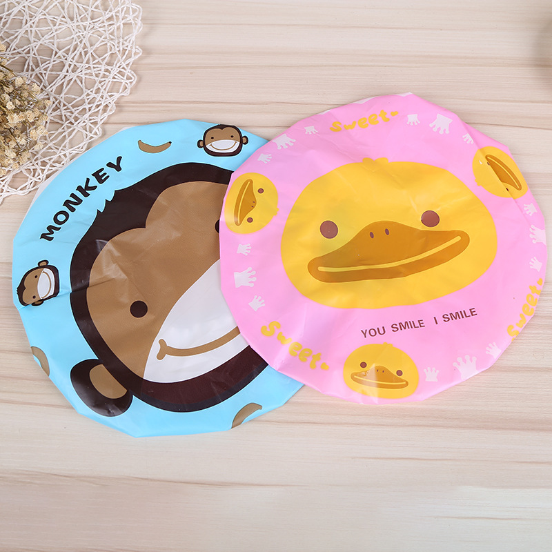 Creative cartoon waterproof small cap waterproof children &#039;s shampoo cap earprotectors baby small cap bathing the head cover
