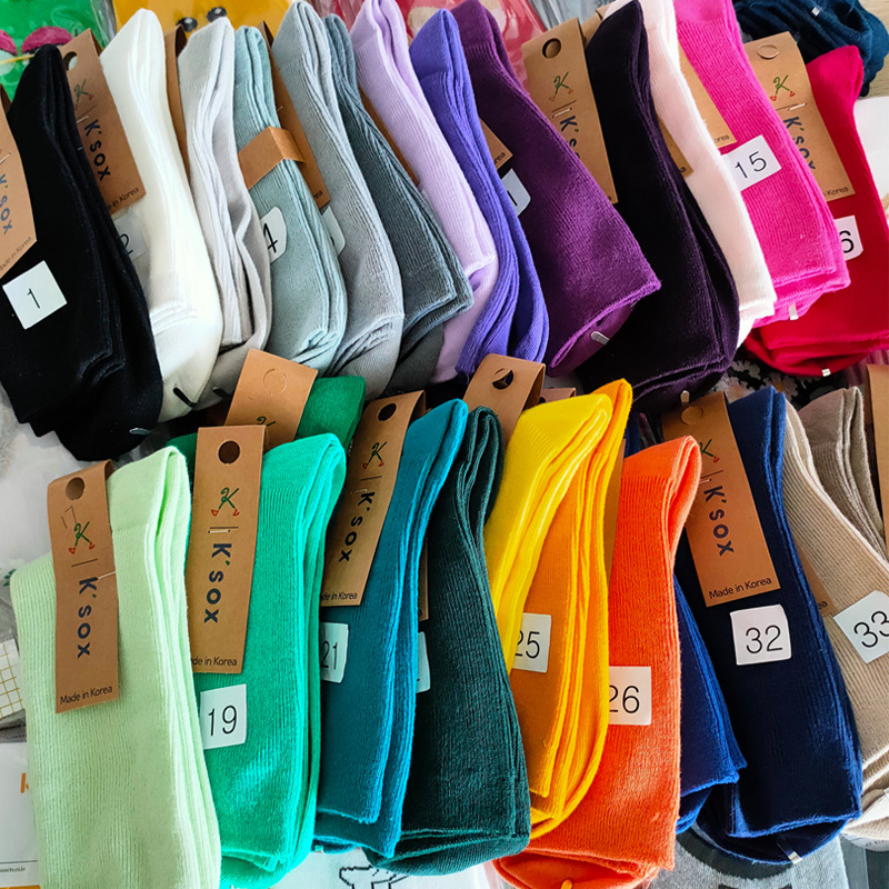 Bunching Socks Women's Socks Korean Imported Socks KSOX Solid Color Vertical Thread Tube Socks Dongdaemun Color Female Cotton Socks Bunching Socks Women's Socks Korean Imported Socks KSOX Solid Color Vertical Thread Tube Socks Dongdaemun Color Female Cotton Socks