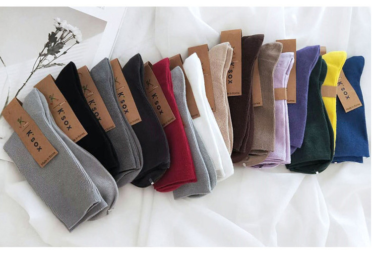 Bunching Socks Women's Socks Korean Imported Socks KSOX Solid Color Vertical Thread Tube Socks Dongdaemun Color Female Cotton Socks Bunching Socks Women's Socks Korean Imported Socks KSOX Solid Color Vertical Thread Tube Socks Dongdaemun Color Female Cotton Socks