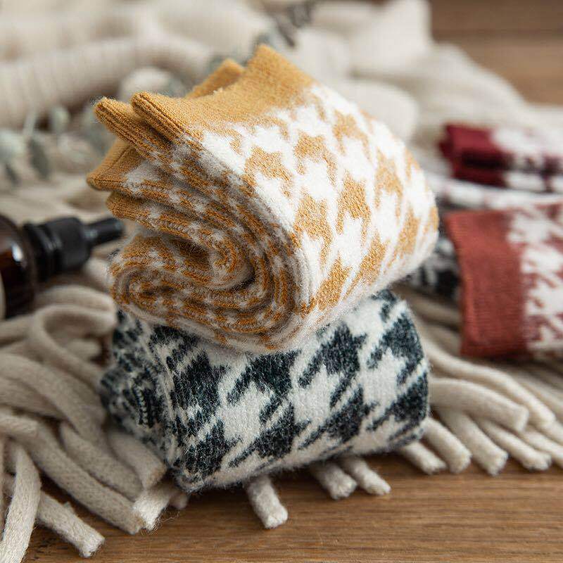 Wool Socks Women's Custom Wool Socks Foreign Trade Men's and Women's Cross-Border Imported Raw Materials Manufacturer Cotton Fashion Brand