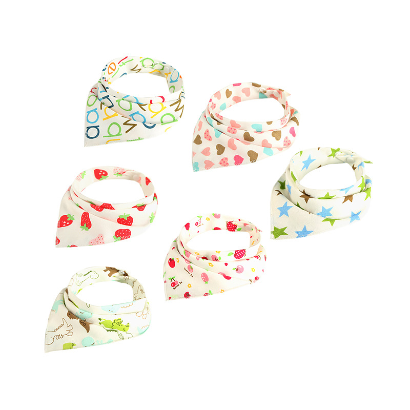 New Saliva Towel Baby&#039;s Triangular Hood Pure Cotton Double-Deck Bib Bib Scarf Newborn Baby Headscarf Can Be Customized