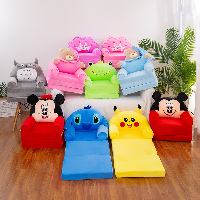 Factory Direct Supply Children&#039;s Sofa Cute Cartoon Folding Small Sofa Boy and Girl Baby Young Children Seat Dual-Use