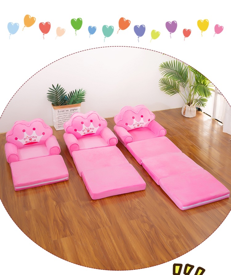 Factory Direct Supply Children's Sofa Cute Cartoon Folding Small Sofa Boy and Girl Baby Young Children Seat Dual-Use