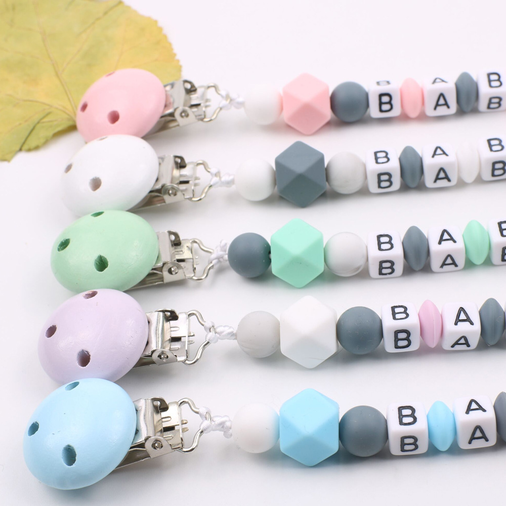 INS Maternal and Child Supplies Pacifier Clip Hot Sale Silicone Nipple Chain Amazon Foreign Trade Five-Pointed Star Drop-Preventing Chain