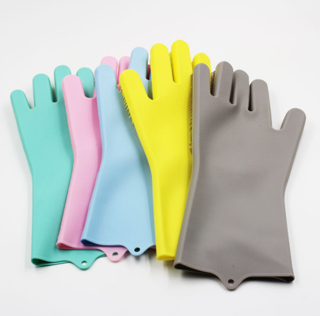 Korean Imported Magic Silicone Dishwashing Gloves Women&#039;s Waterproof Durable Cleaning Kitchen Bowl Washing Clothes Gadgets