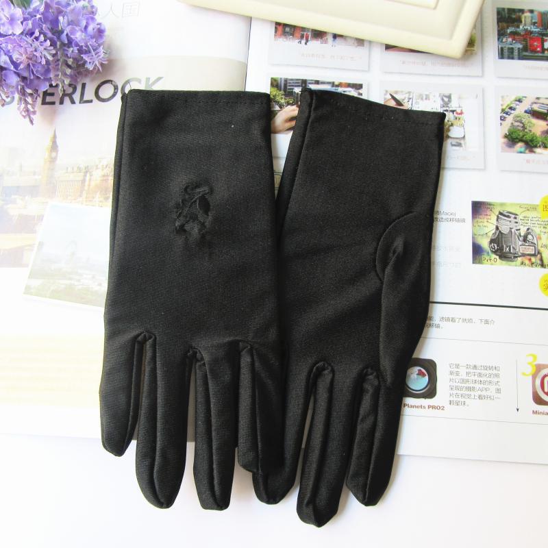 Spring 2021 Women&#039;s Sunscreen Gloves Imported Spandex Whole Material Etiquette Embroidery Short High Elastic Thin Wholesale