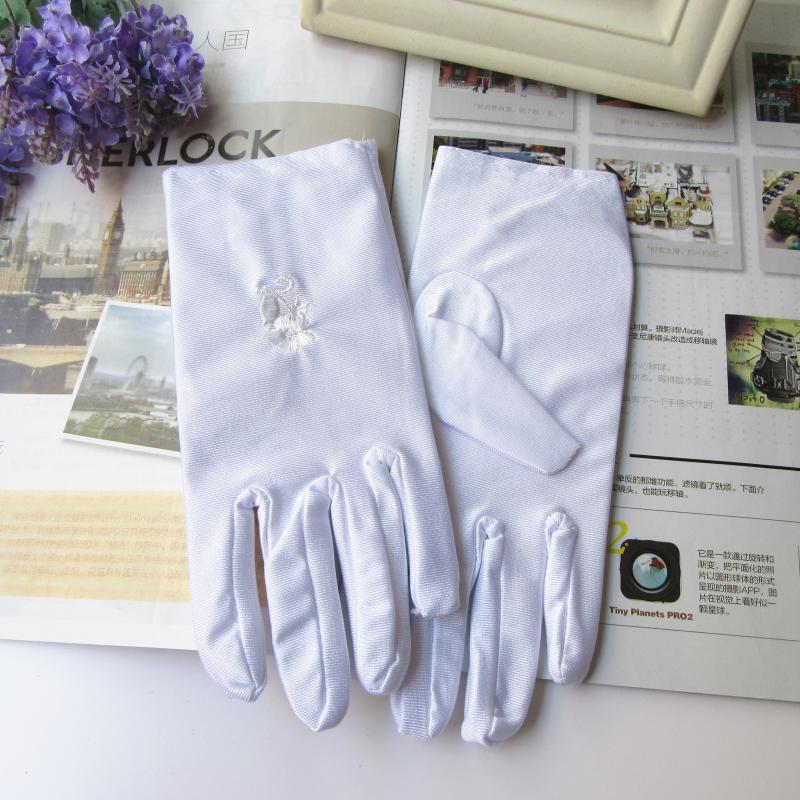 Spring 2021 Women's Sunscreen Gloves Imported Spandex Whole Material Etiquette Embroidery Short High Elastic Thin Wholesale