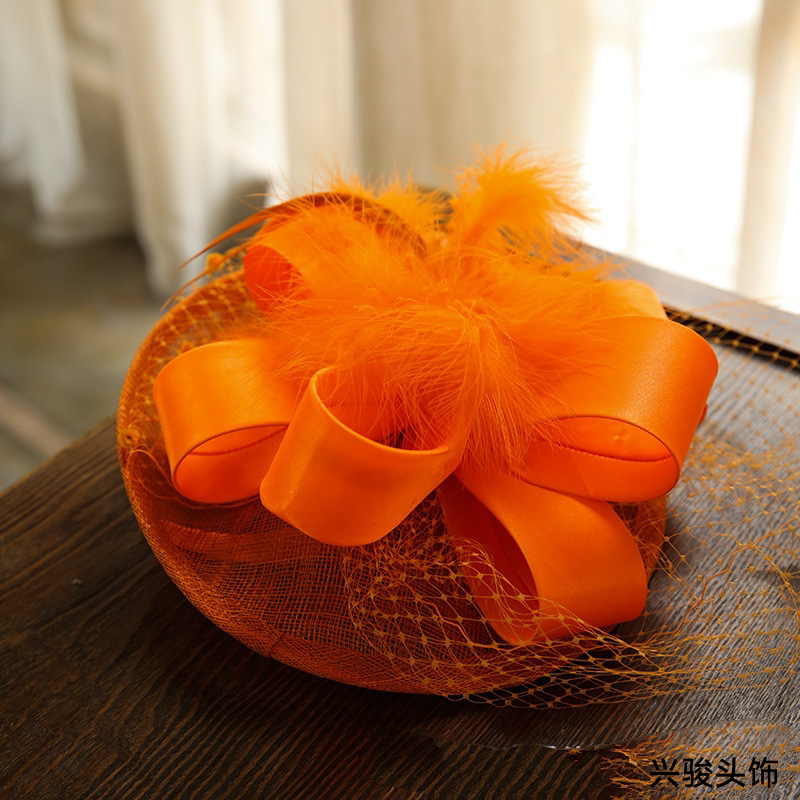 High-End British J Imported Cambric Top Hat Dinner Girl&#039;s Cap Bridal Wedding Headdress Studio Photography Hair Accessories Cambric