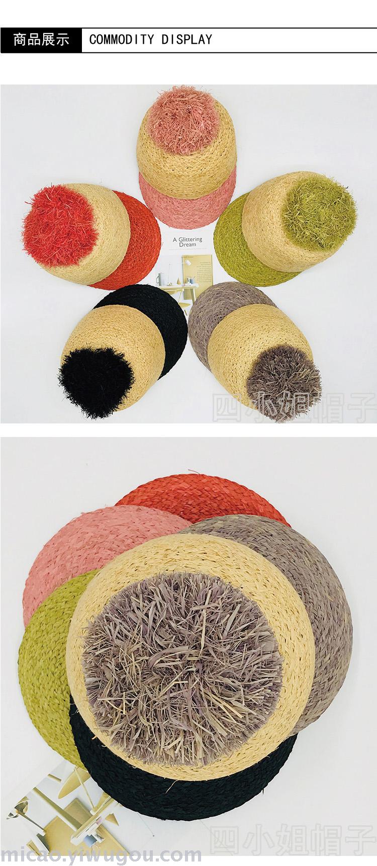 New Imported Straw Hat Women's Spring and Summer Sun Hat Big Brim Outdoor Sun Protection Raffia Beach Baseball Bucket Hat Women