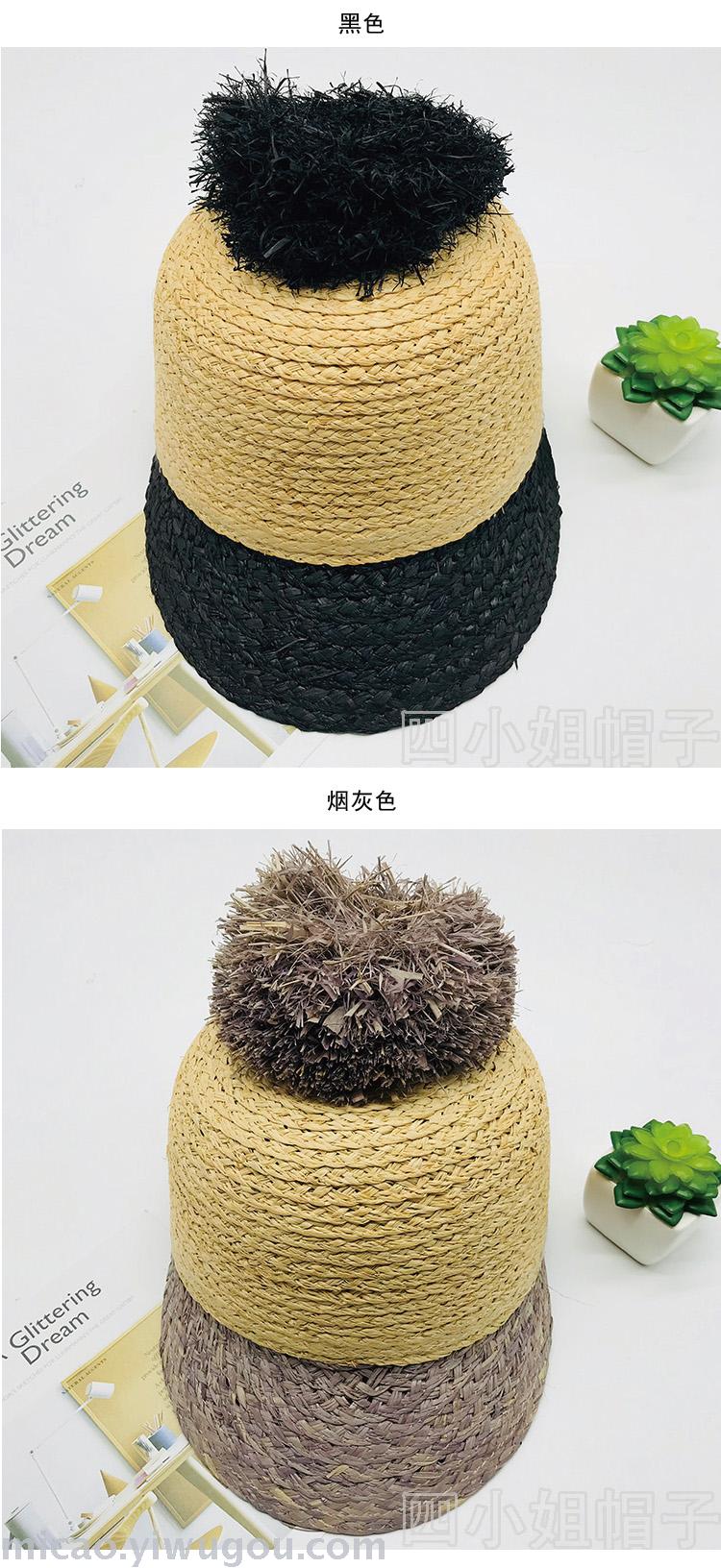 New Imported Straw Hat Women's Spring and Summer Sun Hat Big Brim Outdoor Sun Protection Raffia Beach Baseball Bucket Hat Women