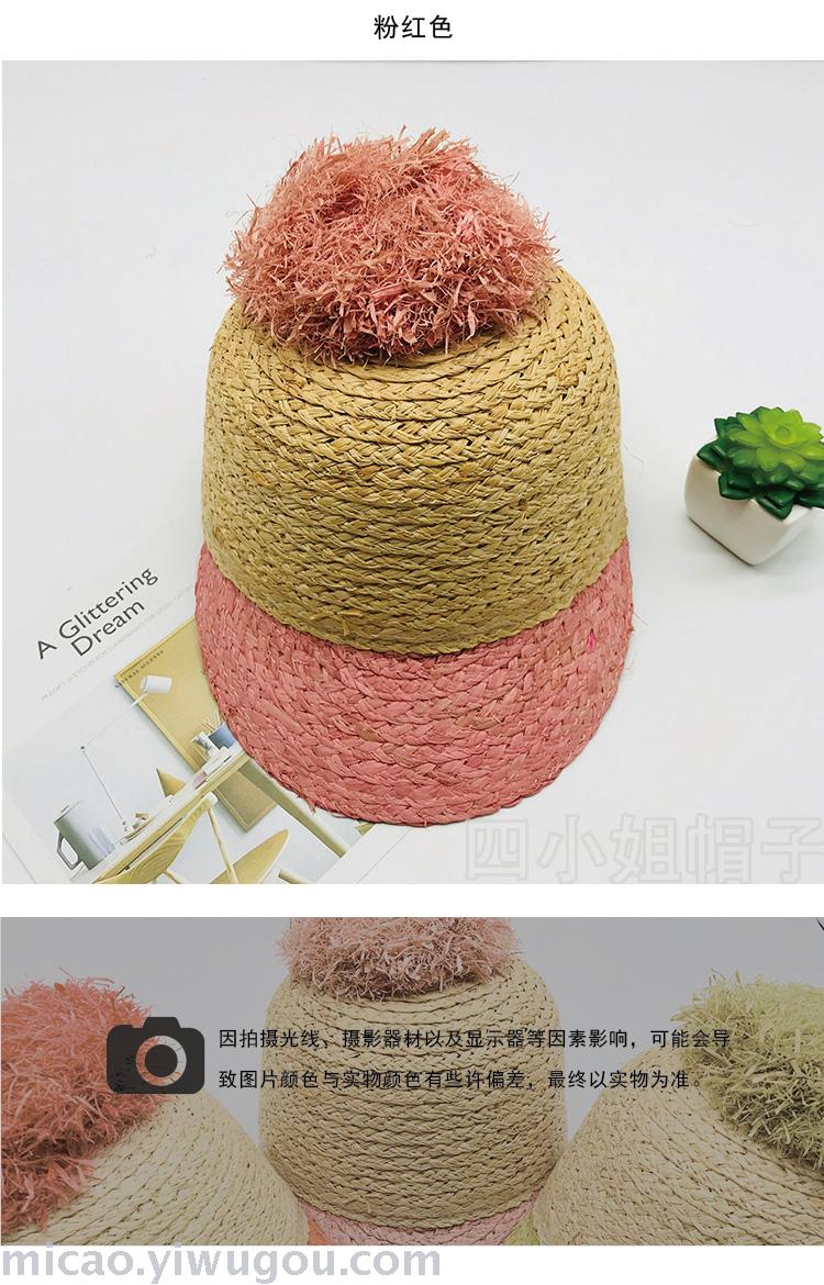 New Imported Straw Hat Women's Spring and Summer Sun Hat Big Brim Outdoor Sun Protection Raffia Beach Baseball Bucket Hat Women