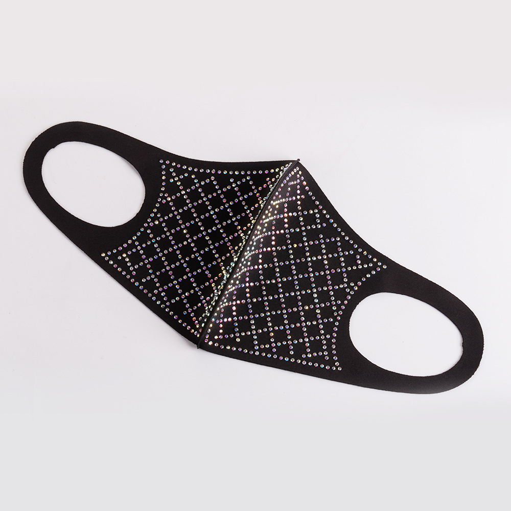 Hot Drilling Starry Ice Silk Star Mask Fashion Warm Keeping Autumn and Winter Flower Three-Dimensional Cold-Proof Hot Drilling Women's Mask