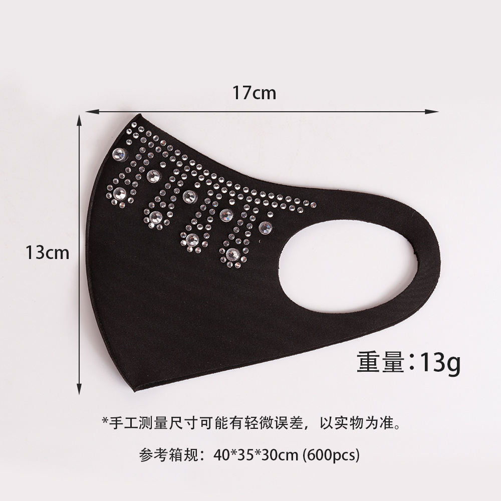 Hot Drilling Starry Ice Silk Star Mask Fashion Warm Keeping Autumn and Winter Flower Three-Dimensional Cold-Proof Hot Drilling Women's Mask
