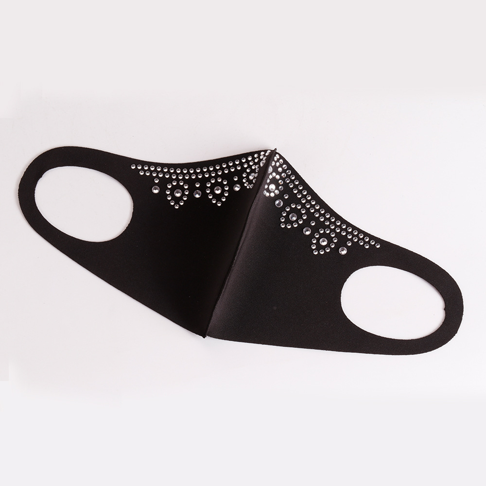 Hot Drilling Starry Ice Silk Star Mask Fashion Warm Keeping Autumn and Winter Flower Three-Dimensional Cold-Proof Hot Drilling Women's Mask