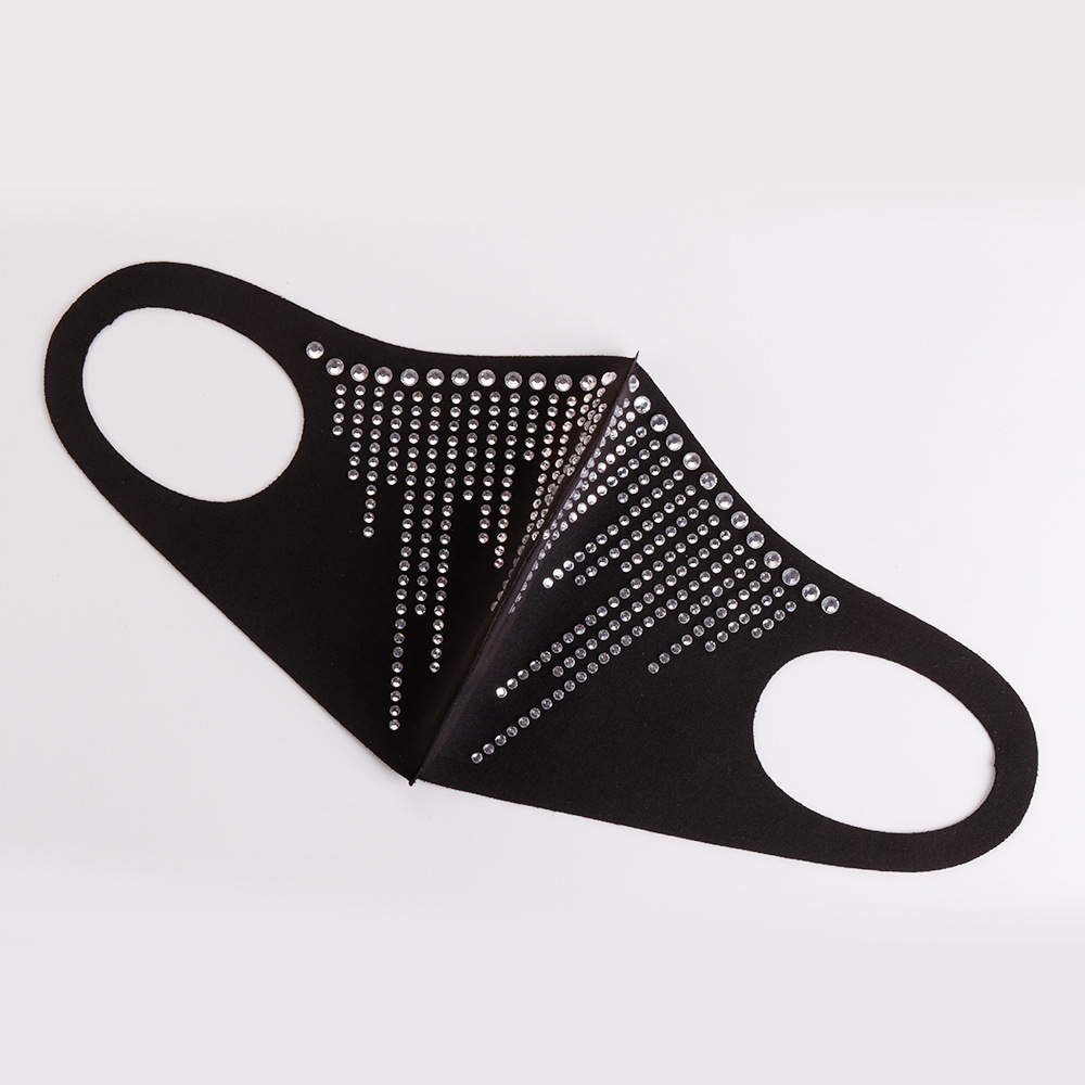 Hot Drilling Starry Ice Silk Star Mask Fashion Warm Keeping Autumn and Winter Flower Three-Dimensional Cold-Proof Hot Drilling Women's Mask