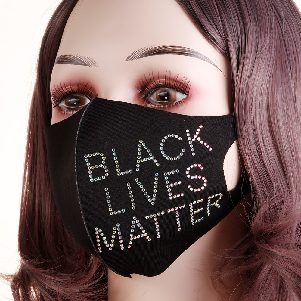 Hot Drilling Starry Ice Silk Star Mask Fashion Warm Keeping Autumn and Winter Flower Three-Dimensional Cold-Proof Hot Drilling Women's Mask