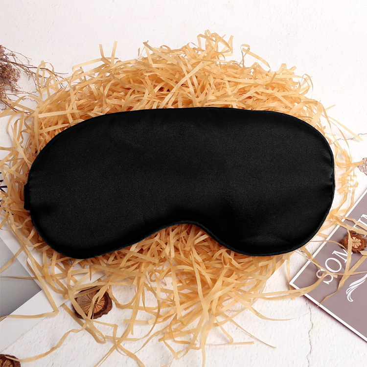 Artificial Silk Eye Mask Double-Sided Solid Color Natural Mulberry Silk Sleeping Eye Mask Can Be Customized Logo Lunch Break Shading Eye Shield